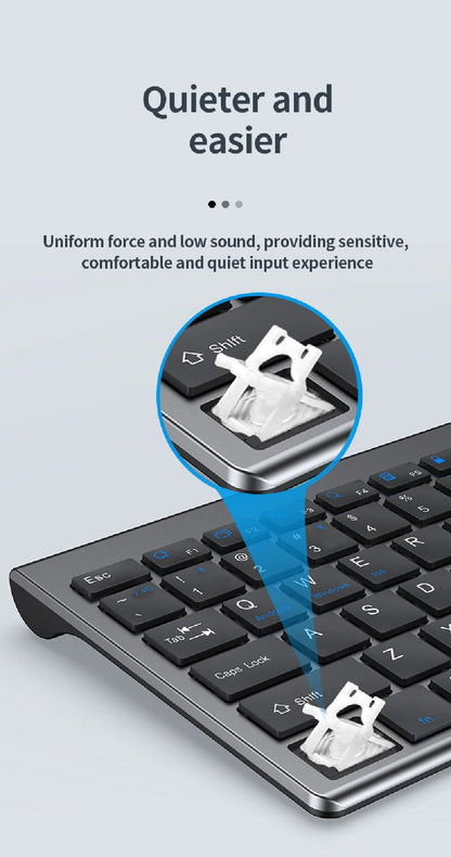 JOMAA Bluetooth&2.4G USB Keyboard and Mouse Set for Laptop Computer ipad Rechargeable Wireless Keyboard and Mouse Combo Slient