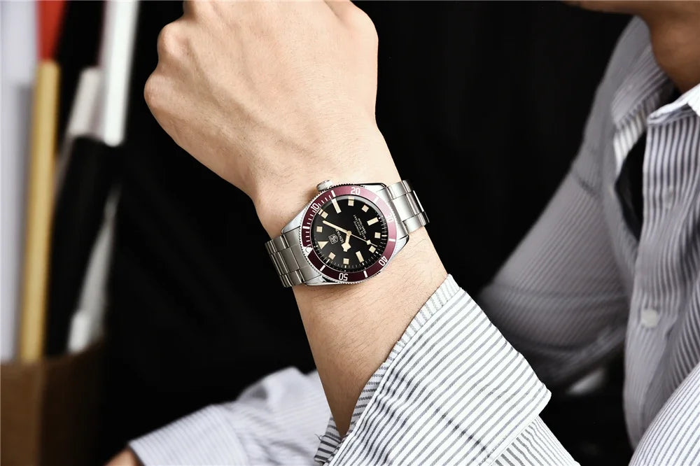 BENYAR 2026 New Men Watches Retro Black Mechanical Automatic luxury watch for men Waterproof Luminous Stainless steel wristwatch