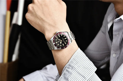 BENYAR 2026 New Men Watches Retro Black Mechanical Automatic luxury watch for men Waterproof Luminous Stainless steel wristwatch