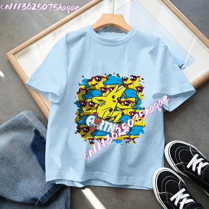 Fortnites Kids Blue Cotton T Shirt Fortress Night Baby Short Sleeve Tees Shirt Cartoon Boy Girl Summer Clothes Kawaii Tops Gift