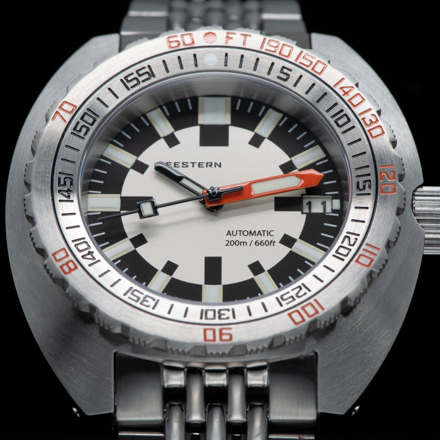 SEESTERN Men Diving Watch Automatic Luminous Date Waterproof Turn Bracelet Wristwatches Retro SUB300T Mechanical Sapphire Glass