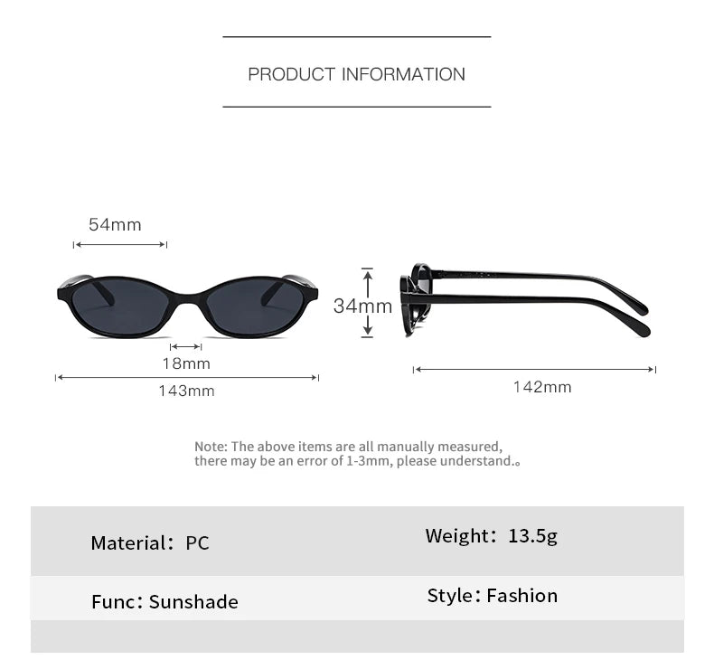 1/4pcs New Casual Elliptical Sunglasses Female Multi Color Frame Glasses Fashion Small Frame Design UV400 Sun Glasses Unisex