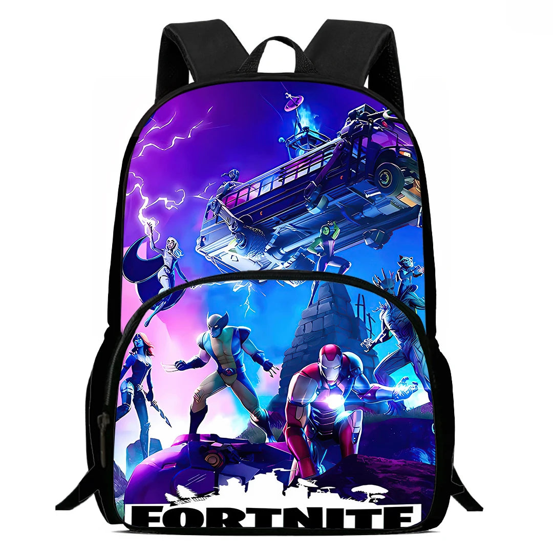 Kids  School Backpack with Front Pocket,  Light Weight Cartoon Fortnite Children Backpack For Age 6-9 , Bags For Boys Girls