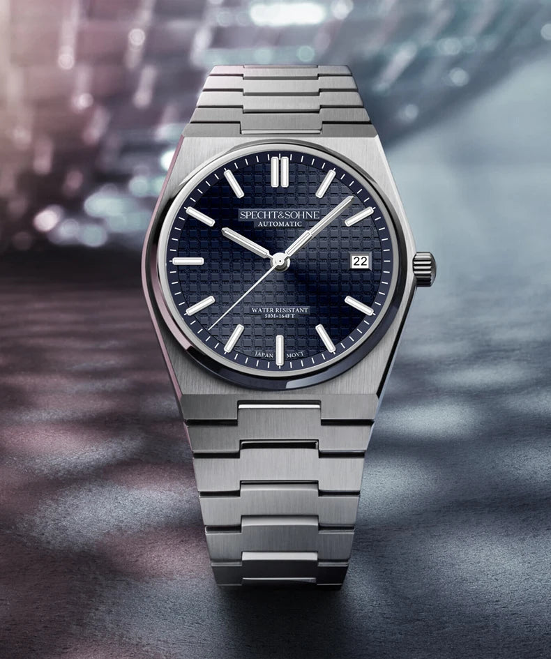 2026 New 37MM SPECHT&SOHNE Men Automatic Mechanical Watches Japan 8215 Movt Sapphire Ice Blue Stainless Steel Relogio Masculino