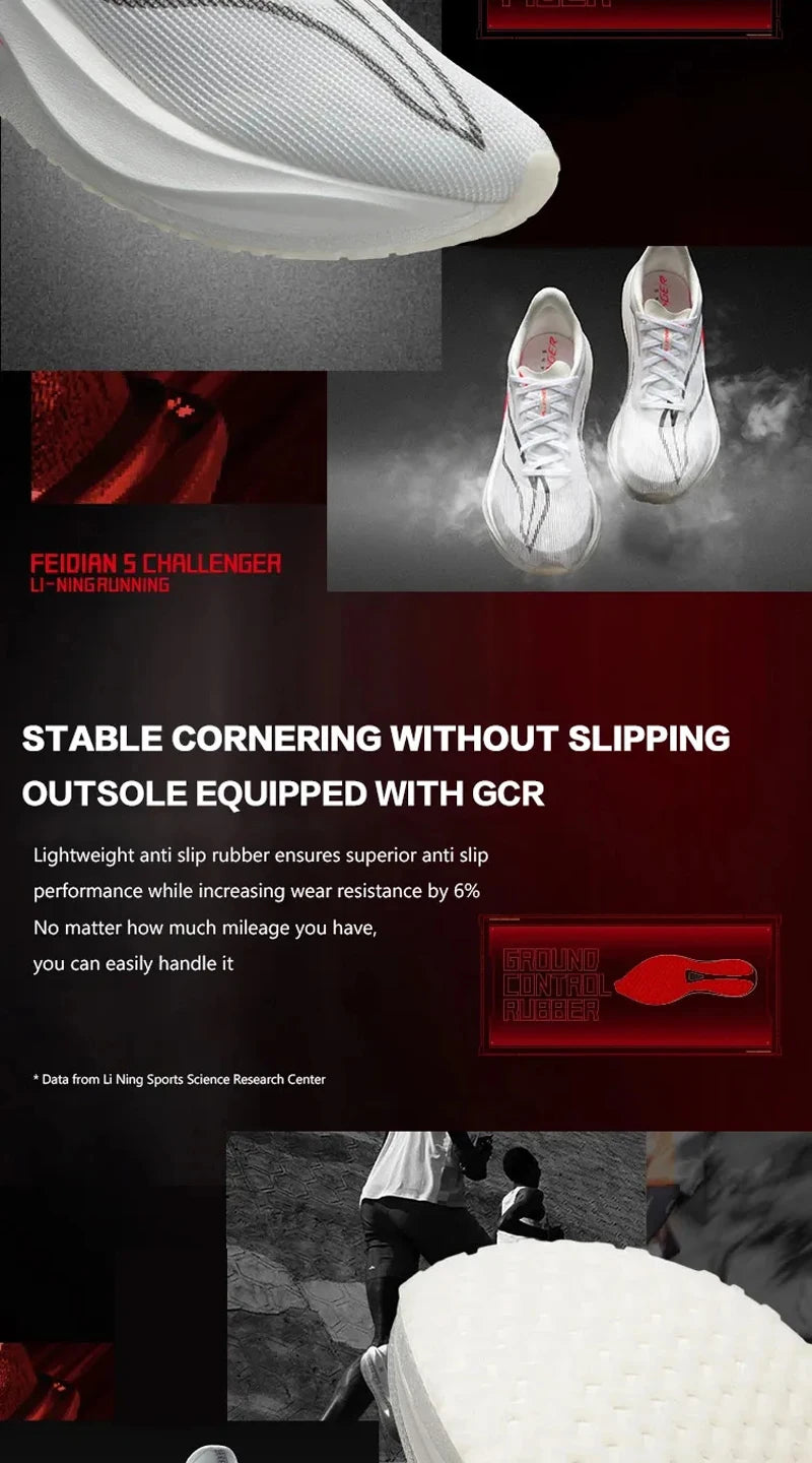 Li-Ning Women's FEIDIAN 5 CHALLENGER Racing Running Shoes Carbon-Fiber Plate BOOM Cushion Breathable Sport Sneakers ARMV002