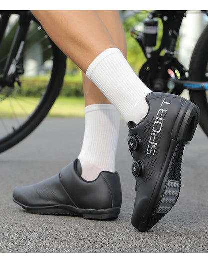 Scarpe da ciclismo ultraleggere, traspiranti e leggere, suole rigide compatibili SPD per allenamento e competizioni su bici da strada e mountain bike