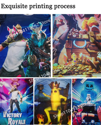 Παιδικό T-shirt Fortnite Victory Game 3D, ρούχο για μωρά, στυλ Harajuku, χαριτωμένο μπλουζάκι Battle Royale Hero για αγόρια και κορίτσια
