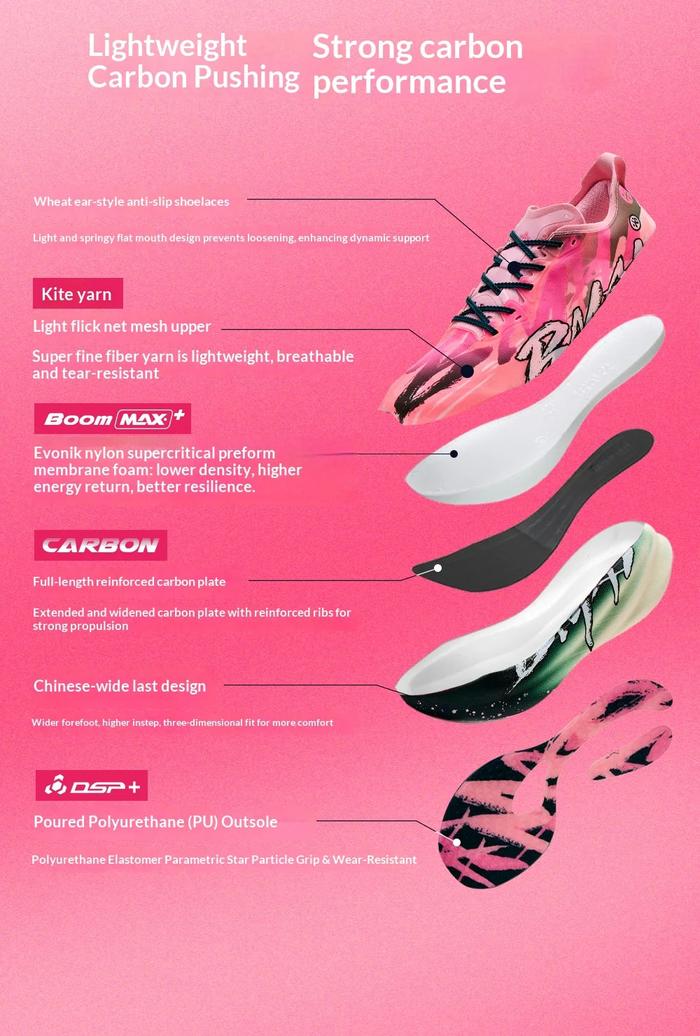 BMAI 42km Marathon Running Shoes Men and Women Luxury Carbon Plate Trainers Cushion Breathable Men's Sports Sneakers