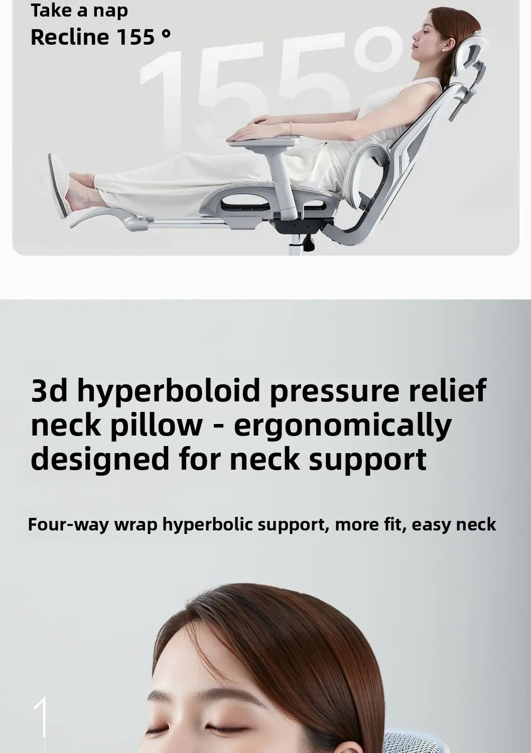 Adjustable Ergonomic Mesh Office Chair, Breathable High Back Computer Desk Chair with 6D Lumbar Support & Retractable Footrest