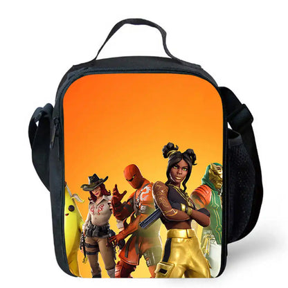 Lunch Bags for Children,Cartoon Fort-nite School Picnic Bags for Girls Boys,Kids Insulated Cooler Lunch Bags Portable Lightweigh