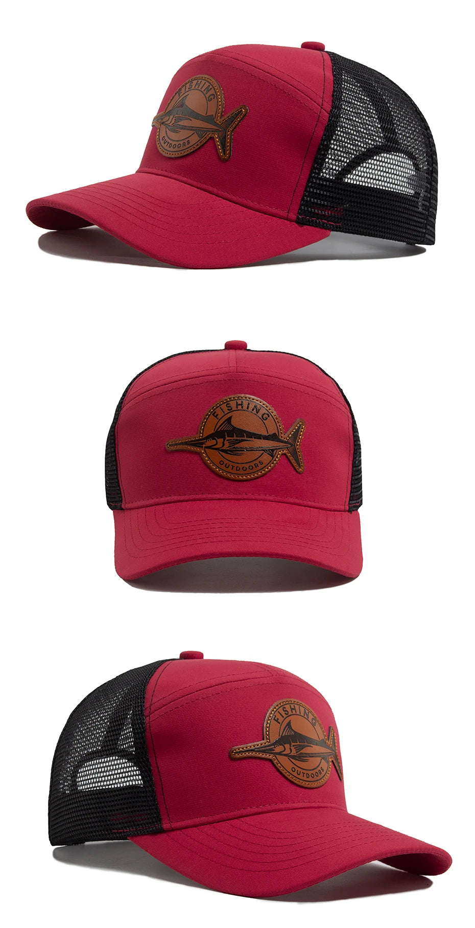 Shark Leather Label férfi baseball sapka, alkalmi, 7 panelos stílusú trucker sapka, divatos hiphop hálós sapka, nyári női napellenzős sapka, unisex
