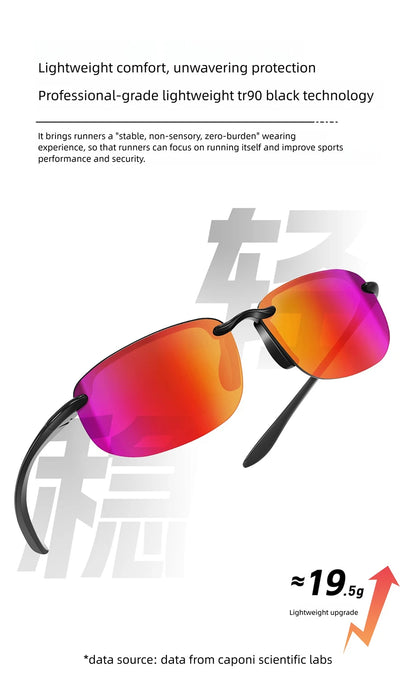 CAPONI Polarized Sunglasses For Men Original Design Outdoor Sport Running Driving Sun Glasses Photochromic Black Shades BS36502