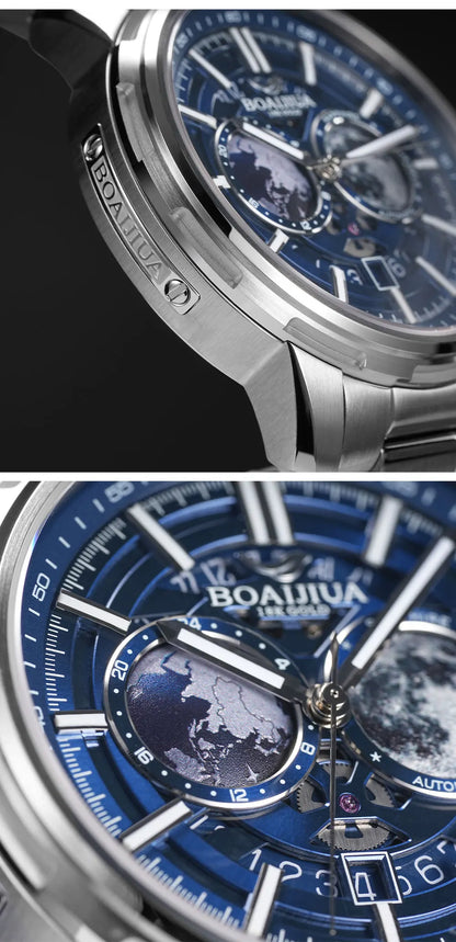 BORIAGE (BOAIJIUA) Automatic Mechanical Watch Creative Starry Sky Watch Water Resistant Mechanical Watches Birthday Gift for Men