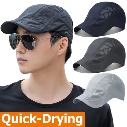 Unisex SPORTS betűs nyomtatású, gyorsan száradó baseball sapka, napszemüveg, szabadtéri nyári, lélegző hálós napellenző sapka, beret, napellenző, golf sapka