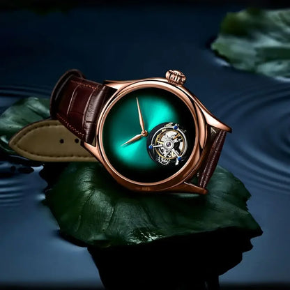 AESOP Flying Tourbillon Skeleton Watch For Men Mekanisk vattentät herrklocka Lyxigt urverk Rostfritt stål