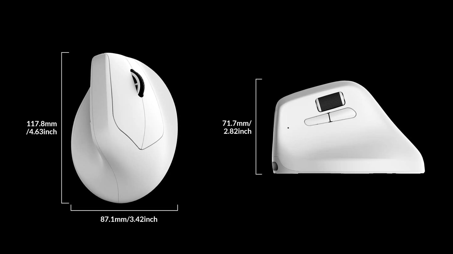Keychron M5 kabellose ergonomische Maus, optisch, 8K Polling-Rate, 2.4GHz & Bluetooth, Type-C, 3950 Sensor