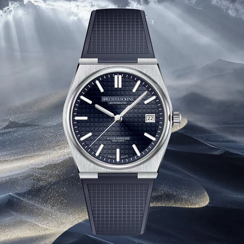 2026 New 37MM SPECHT&SOHNE Men Automatic Mechanical Watches Japan 8215 Movt Sapphire Ice Blue Stainless Steel Relogio Masculino