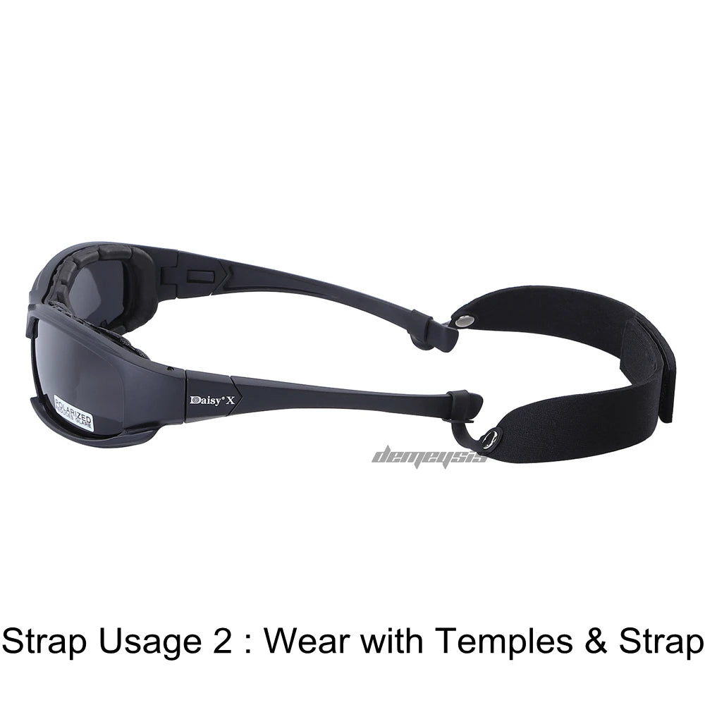 Polarized Tactical Glasses 4 Lens Kit Outdoor Hiking Cycling Fishing UV400 Sunglasses Hunting Shooting Airsoft Paintball Goggles