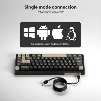 RK Royal Kludge R65 Gasket Wired Mechanical Keyboard 66 Key 65% RGB Backlit Hot-swappable Gamer Keyboard with MDA PBT Keycaps