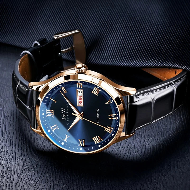 Carnival Brand High-end Series I&W Mechanical Watches Luxury Sapphire MIYOTA Movement Automatic Watches HD Luminous Reloj Hombre