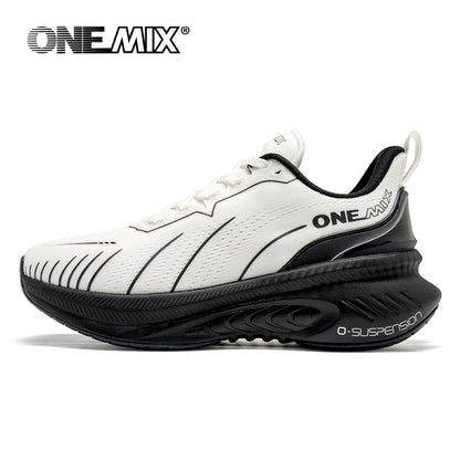 ONEMIX Nye løbesko med støddæmpning til mænd, velegnede til tunge løbere, snøresko til sport, kvinder, skridsikre udendørs atletiske herresneakers