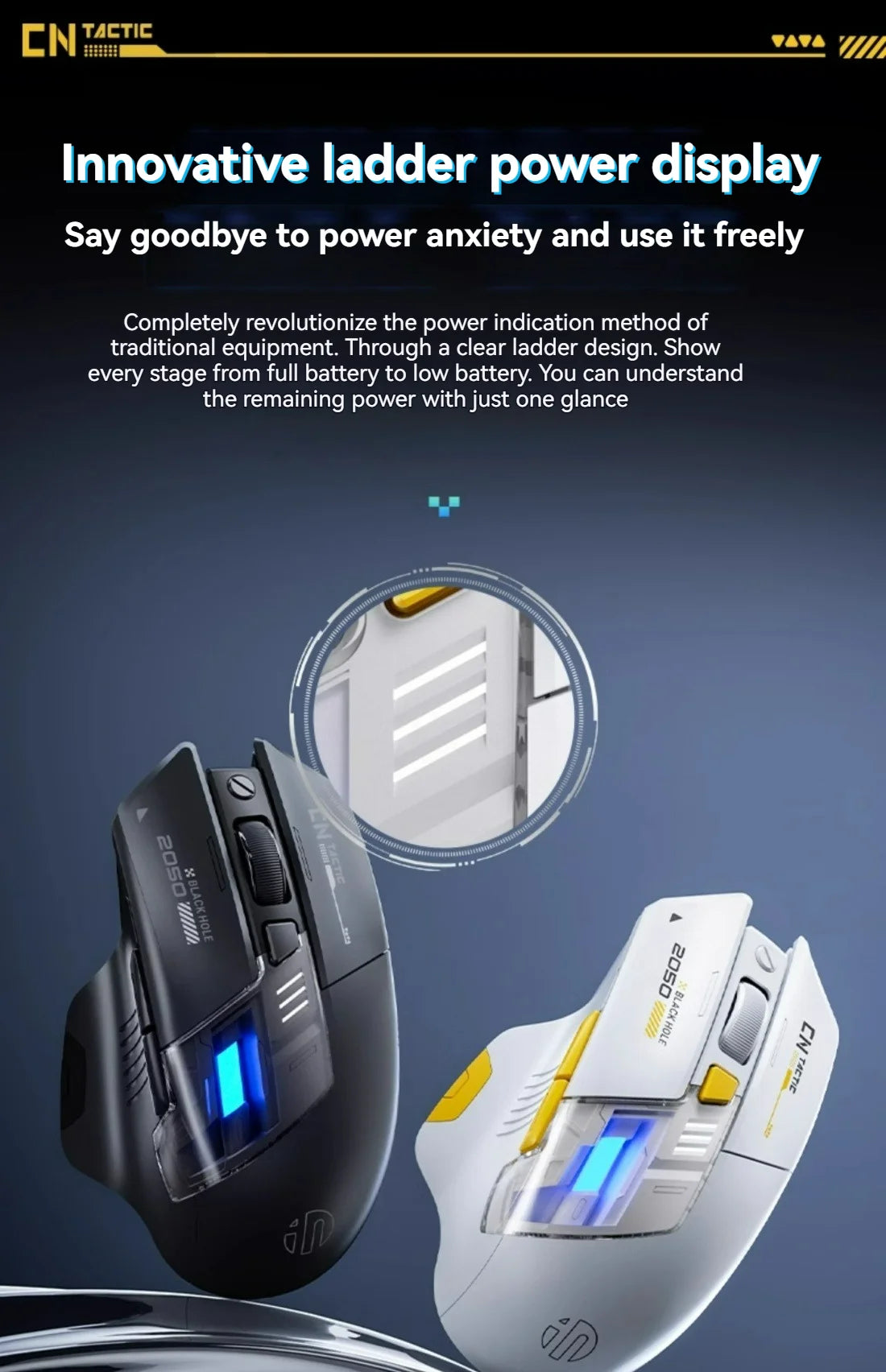 Inphic A9 Explorer V2 Three-mode Gaming Mouse Indicator DPI Adjustable Macro-driver Ergonomics 12000DPI 1000Hz rate of return