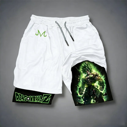 Dragon Ball Anime Broli Printed Double-layer Shorts 2026 Unisex Summer New Quick Drying Breathable Sports and Fitness Shorts