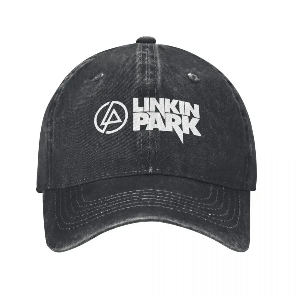 Linkins Meteora Minutes To Midnight Casquettes de baseball pour hommes et femmes, pour le parc et la chasse, effet vieilli et délavé, style vintage, pour le golf et les activités de plein air, à fermeture à pression