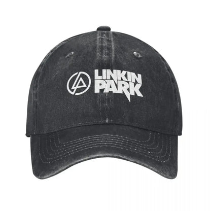 Linkins Meteora Minutes To Midnight Casquettes de baseball pour hommes et femmes, pour le parc et la chasse, effet vieilli et délavé, style vintage, pour le golf et les activités de plein air, à fermeture à pression