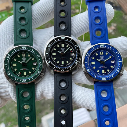 SD1970 Steeldive Brand Sunray Dial Milled Clasp Bracelet 44mm Case 200M Waterproof NH35 Turtle Men Dive Watch with Ceramic Bezel