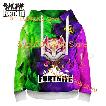 Fortnite Hoodies Pullover Sweatshirt Victory Royale 3D Hoodies Streetwear Hooded Tops for Kids Birthday Gifts