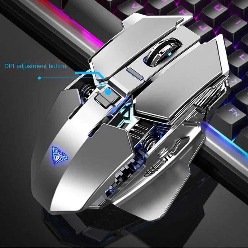 AULA mouse Multifunctional Gaming Side Keys Mouse Rechargeable Mecha style Mice 2.4 G Wireless Ergonomics Dpi adjustable Gamer