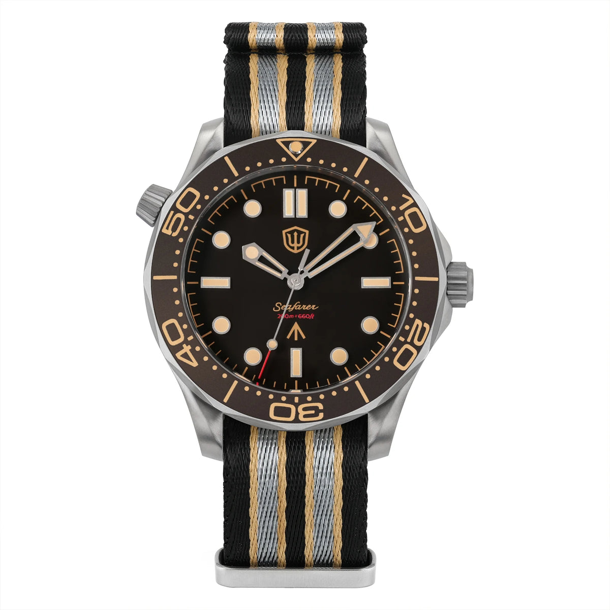 Watchdives 42mm Seafarer Grade 2 Titanium NTTD Dive Watch WD007Q V2 VH31 Sweep Second Quartz Movement Luminous Sapphire Watches