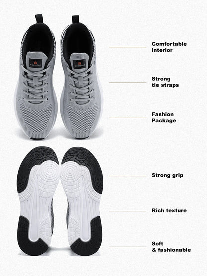 Baasploa Men Running Shoes Brand Male Designer Mesh Casual Sneakers Lightweight Lace-Up New Male Outdoor Sports Tennis Shoe