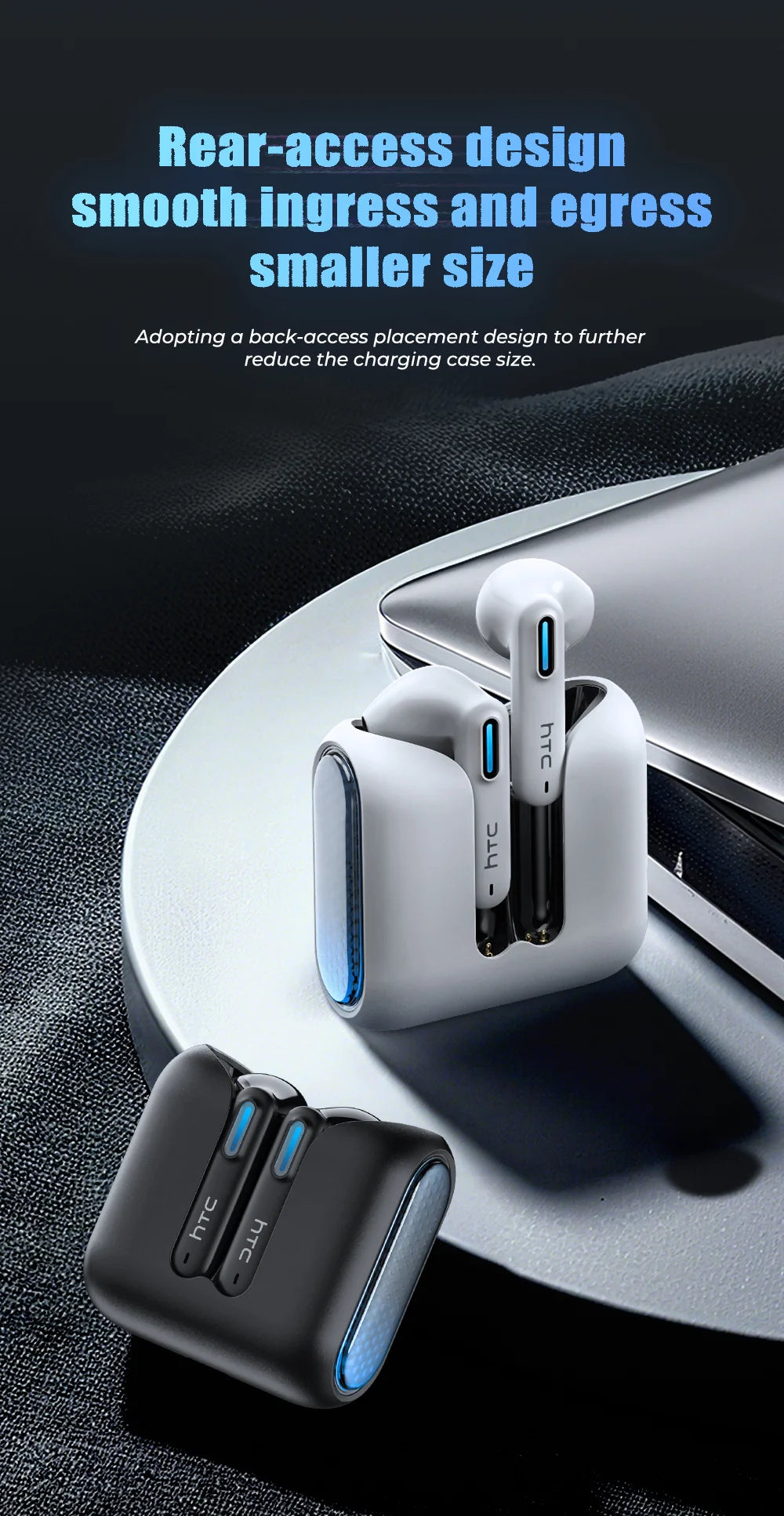 Auriculares Bluetooth HTC NE49 6.0 True Wireless Earbuds Gaming HiFi Deep Bass Lightweight Cool Design IPX5 Waterproof Choice