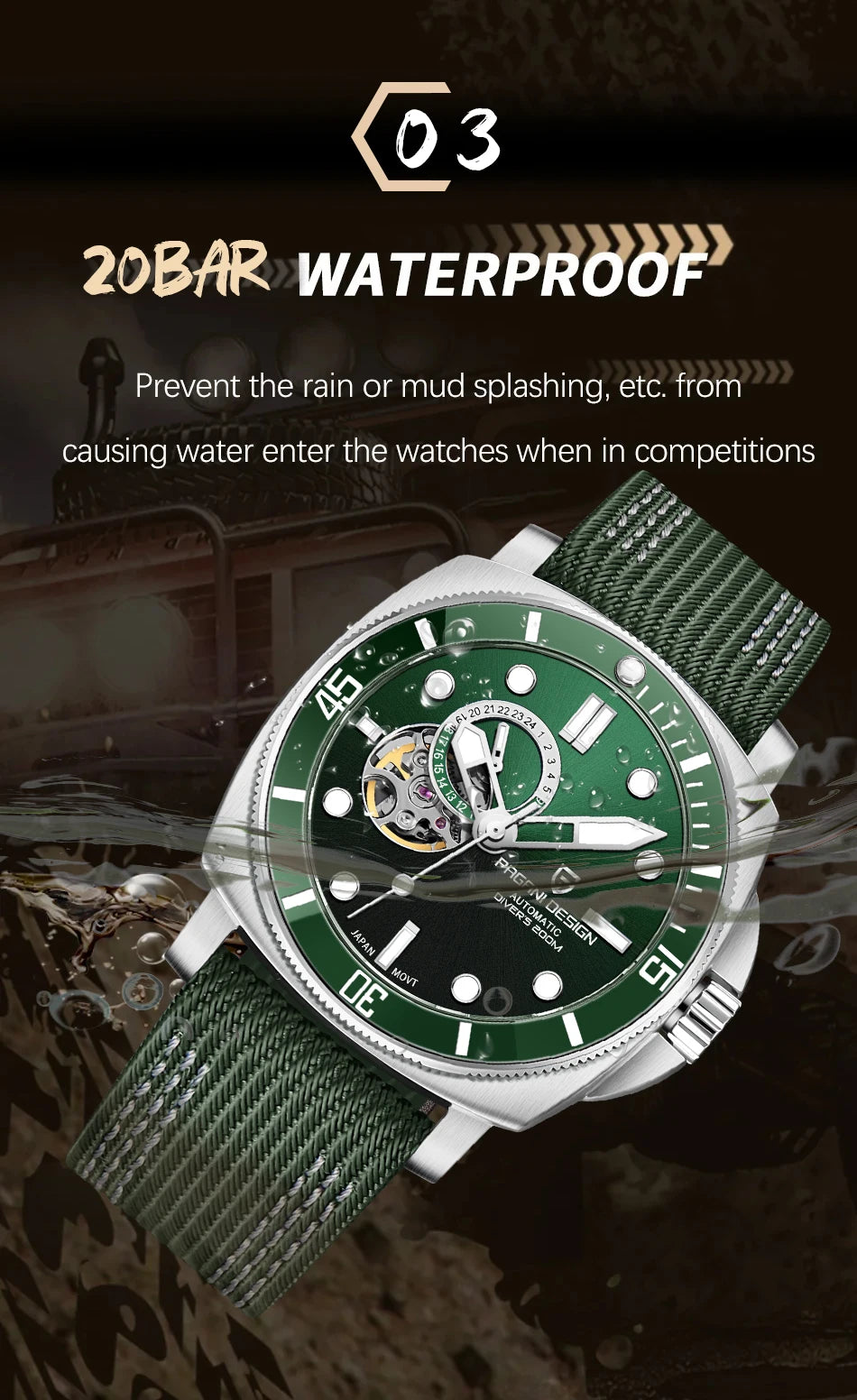PD1736 PAGANI DESIGN 2025 Men Automatic Mechanical Watches Casual Fashion Sapphire Stainless Steel Diving TMI NH39 Men's Watch