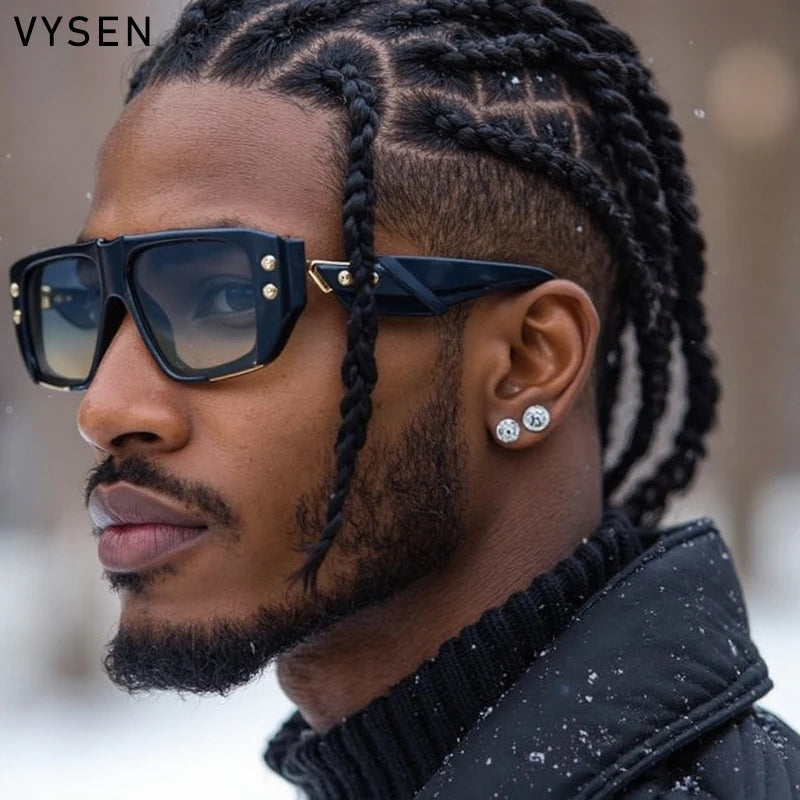 Polarized Steampunk Square Sunglasses Men 2026 Luxury Brand Punk Big Frame Driving Sun Glasses Fashion Eyewear For Male Shades
