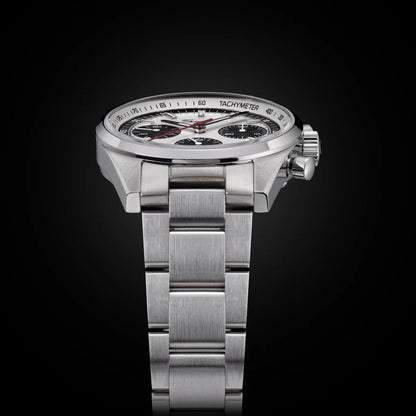 Sugess Mens Watch 38mm Chronograph Mechanical Wristwatches Tianjin Gooseneck Movement Sapphire Crystal Roulette Dial S465 new
