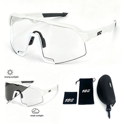 Bicycle Photochromic Sunglasses UV400 HD Lens MTB Cycling Goggles For Men Outdoor Sports Windproof Women Road Bike Glasses