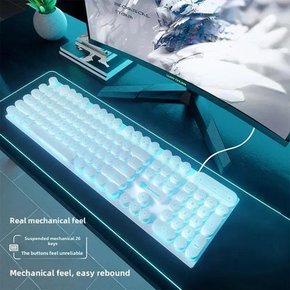 Mechanical Keyboard  Gaming Keyboard  E-sports Game Office Computer Notebook Desktop Steampunk English USB for Gaming