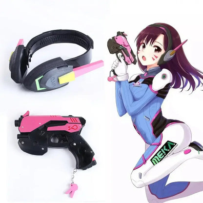 Pistola arma de D.Va Hana Song de Overwatch, accesorio cosplay tipo auricular, accesorio de cosplay y juguete para fiestas de Navidad y Halloween