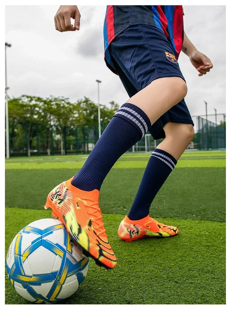 Nouvelles chaussures de football pour hommes, crampons, baskets de haute qualité, chaussures de football antidérapantes pour gazon, bottes de football pour garçons, chaussures de match d'extérieur très vendues, modèle m
