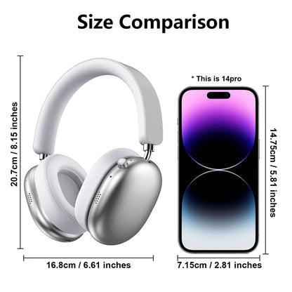 Wireless Bluetooth Noise Cancelling Headphones, Over-Ear Bluetooth Wireless Headphones with Mic, Sports Gaming Headset for Apple, HiFi Stereo Bluetooth 5.3 Headphones