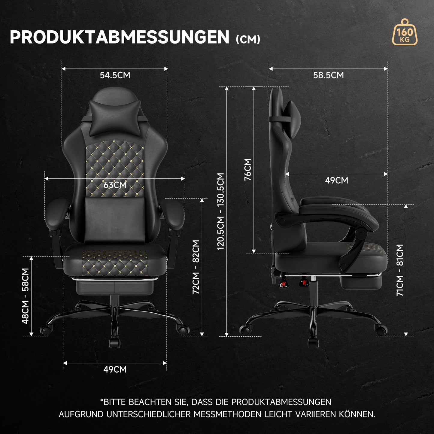 Sedia da gaming ergonomica PINGGO con poggiapiedi e massaggio, in pelle PVC, sedia da ufficio per gaming su PC, portata 150kg