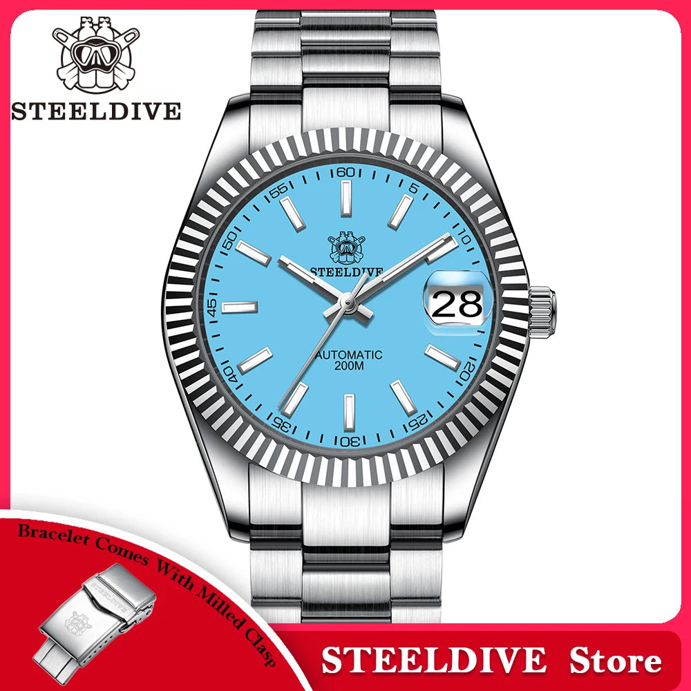 Steeldive SD1933 New Arrival 39MM Stainless Steel Case Sapphire Glass NH35 Automatic Dive Watch with Date