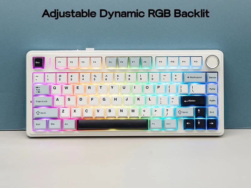 EPOMAKER x AULA F75 75% ANSI Gasket Hot-Swap Bluetooth 5.0/2.4G Wireless/Wired Mechanical Keyboard PBT Keycaps for Win/Mac