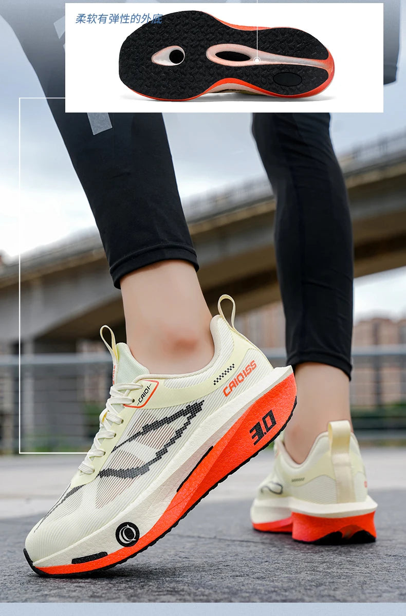 Scarpe da running con piastra in carbonio per maratona, uomo e donna, sportive, traspiranti, leggere, comode, da atletica e outdoor