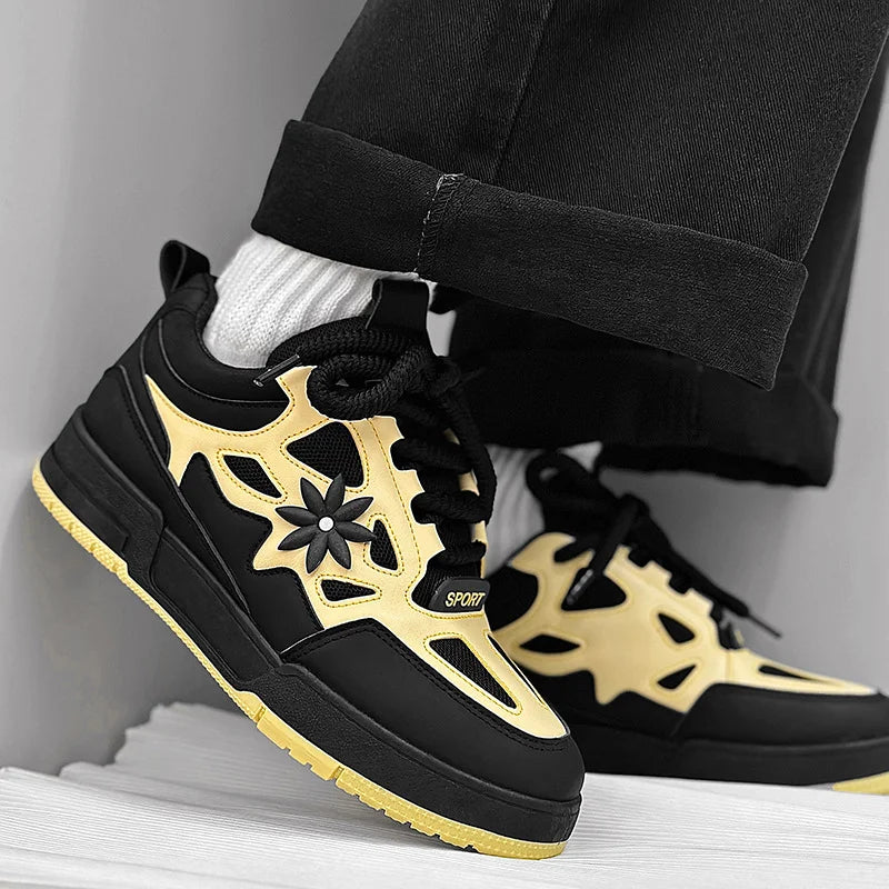 Modne męskie buty streetwear i skateboardowe, luksusowe sneakersy treningowe z oddychającej siateczki, casualowe tenisówki męskie
