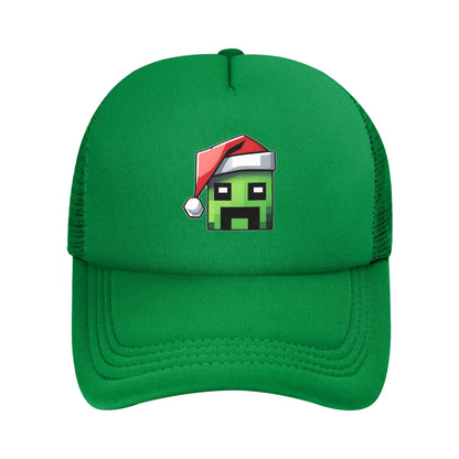 Voksen Creepers Zombie fjendtlig mob-karakter Trucker-kasket Mesh-baseballkasket Polyesterhat Solkasket Justerbare golfkasketter Sommer