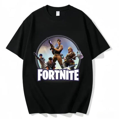 Fortnite Rundhals-T-Shirt für Erwachsene, unisex, Gaming-Dance-Mode, neu, aus reiner Baumwolle, kurzärmeliges Oberteil, perfekt für Freizeit und Urlaub